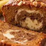 creamy swirl pumpkin banana bread - featured image