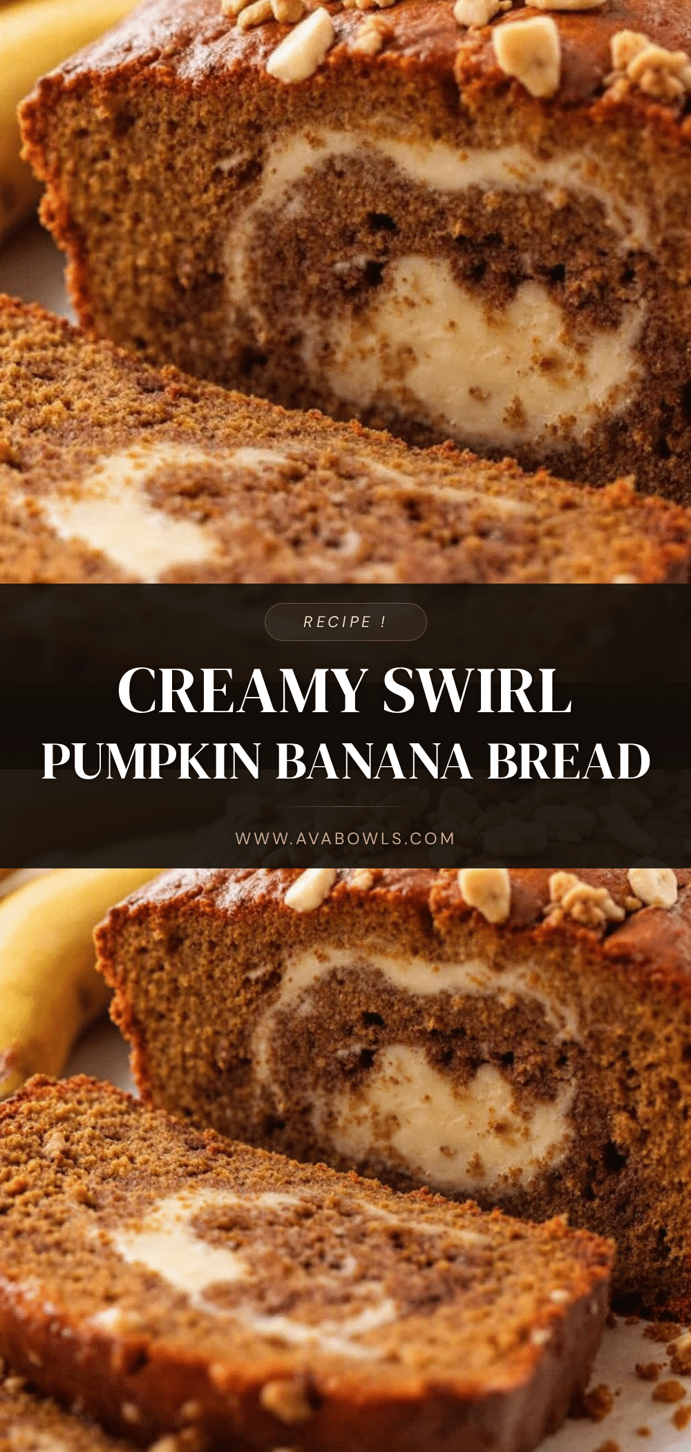 creamy swirl pumpkin banana bread recipe