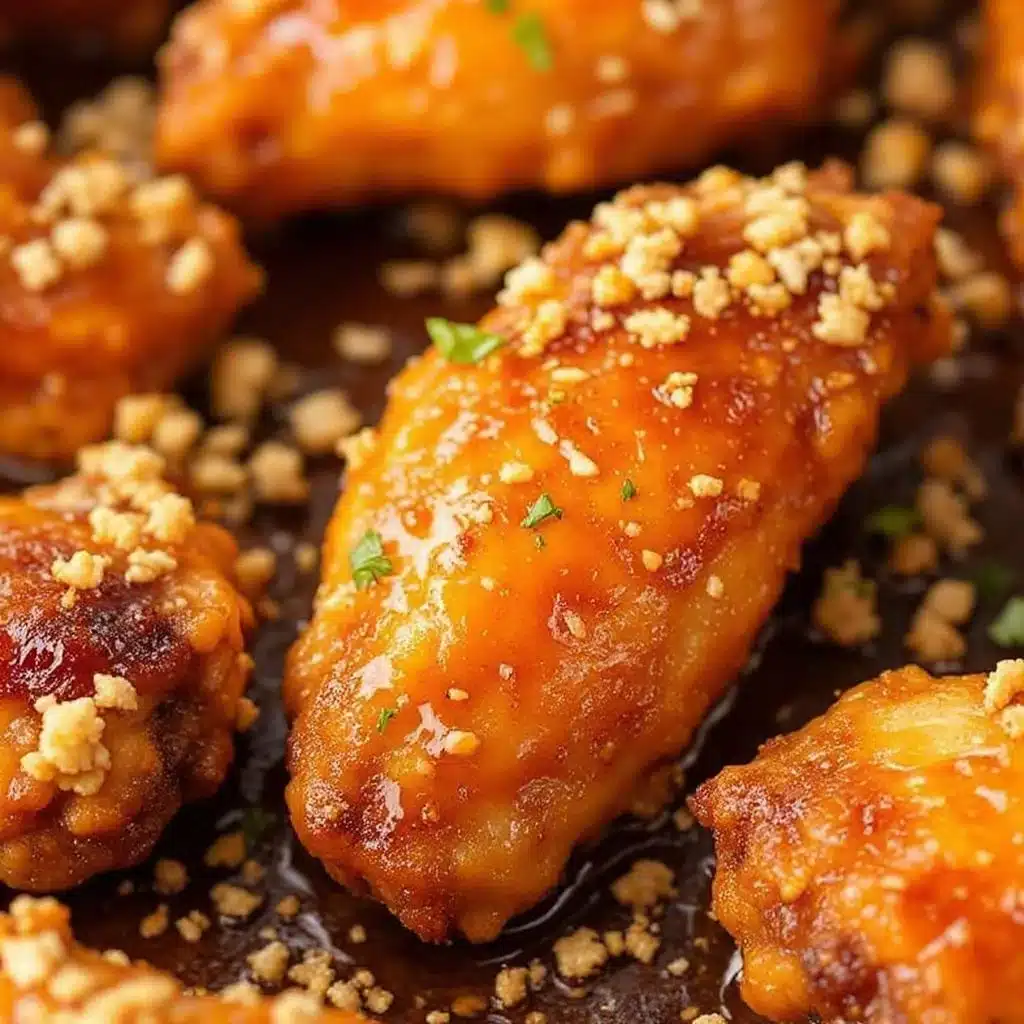 crispy baked honey garlic chicken wings - featured image