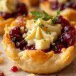 crispy cranberry brie bites - featured image