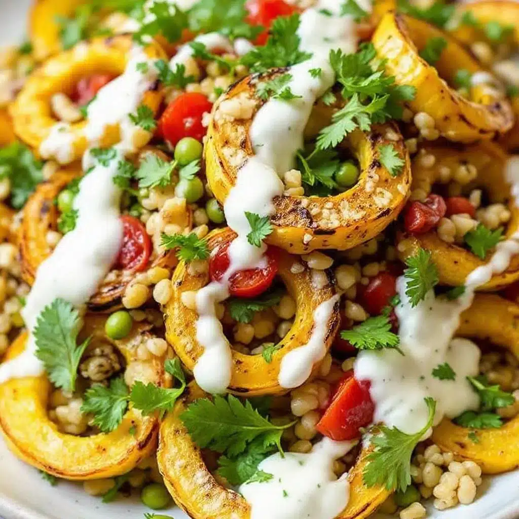 crispy maple roasted delicata squash rings - featured image