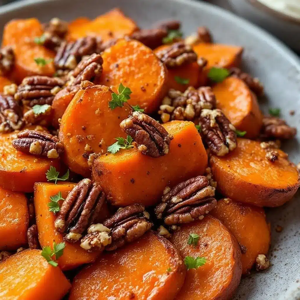 crispy maple roasted sweet potatoes - featured image