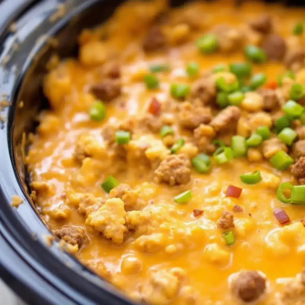 crockpot queso dip with sausage preparation steps