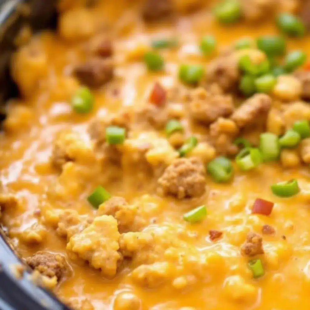 crockpot queso dip with sausage - featured image