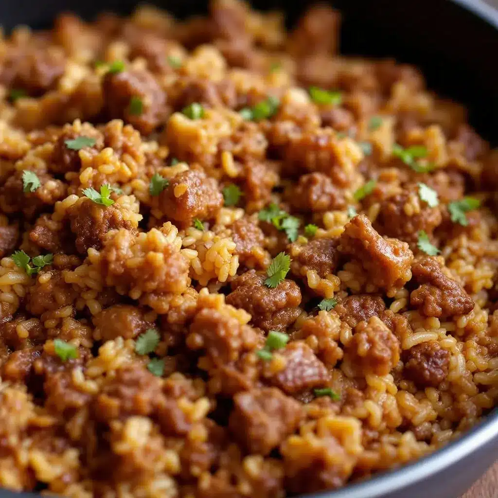 Easy 15-Minute Ground Beef and Rice Skillet preparation steps