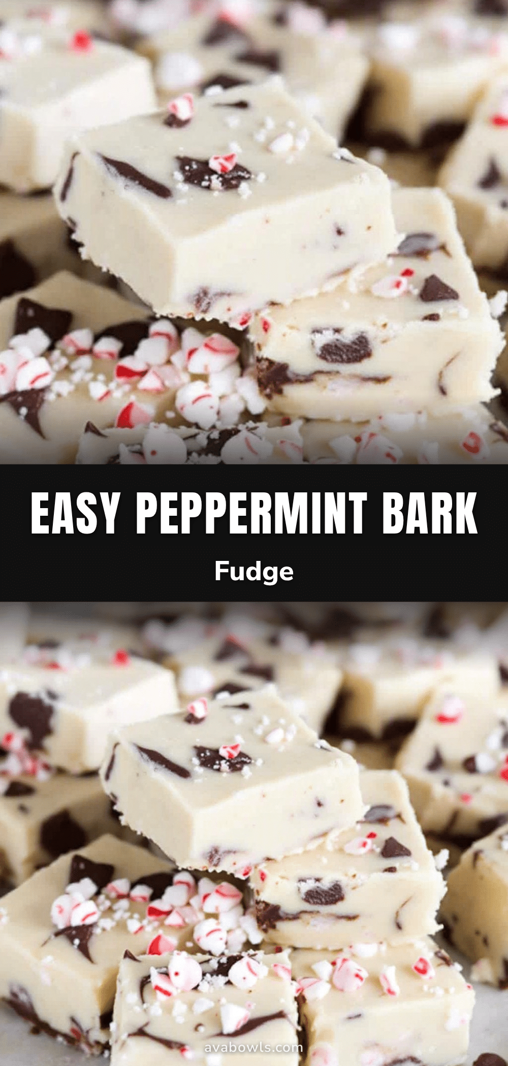 Easy Peppermint Bark Fudge recipe