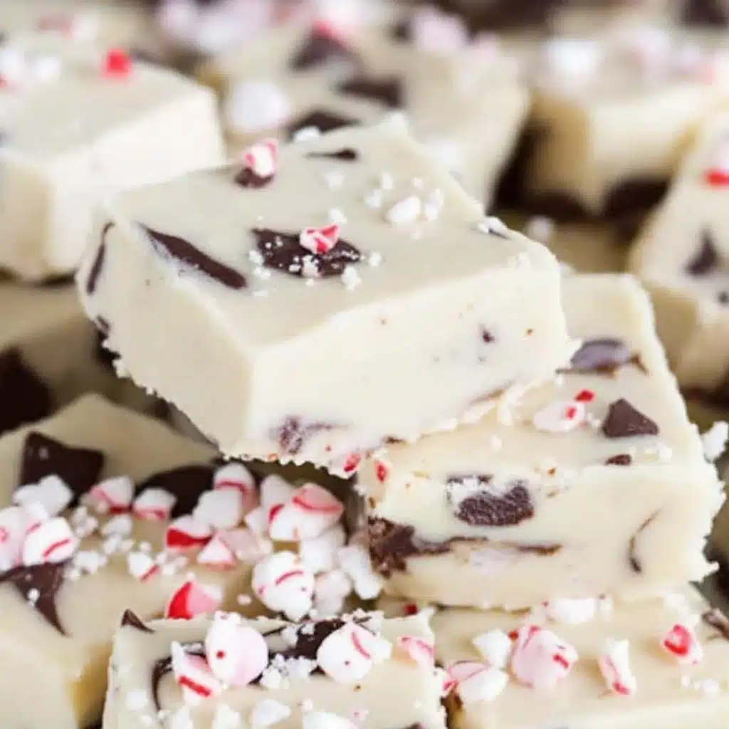 Easy Peppermint Bark Fudge - featured image