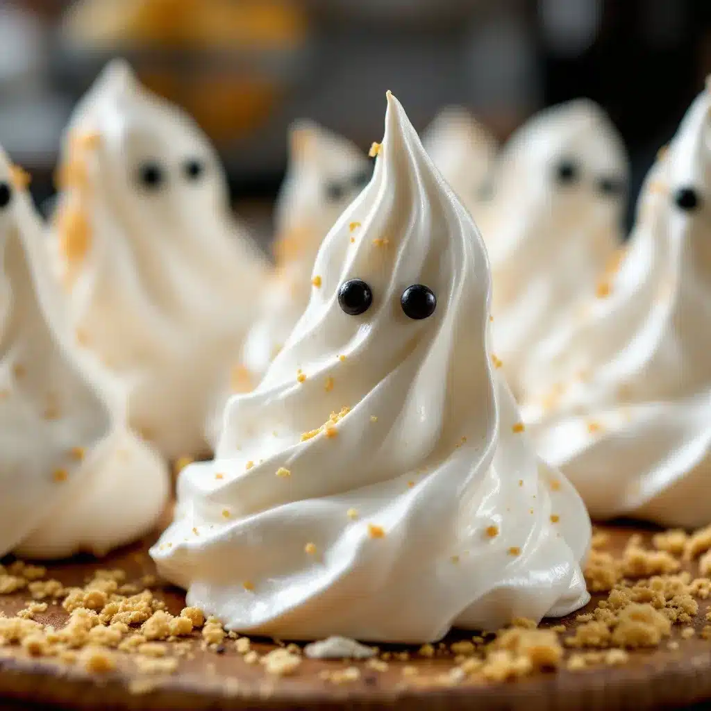ghost-shaped meringue cookies for halloween preparation steps