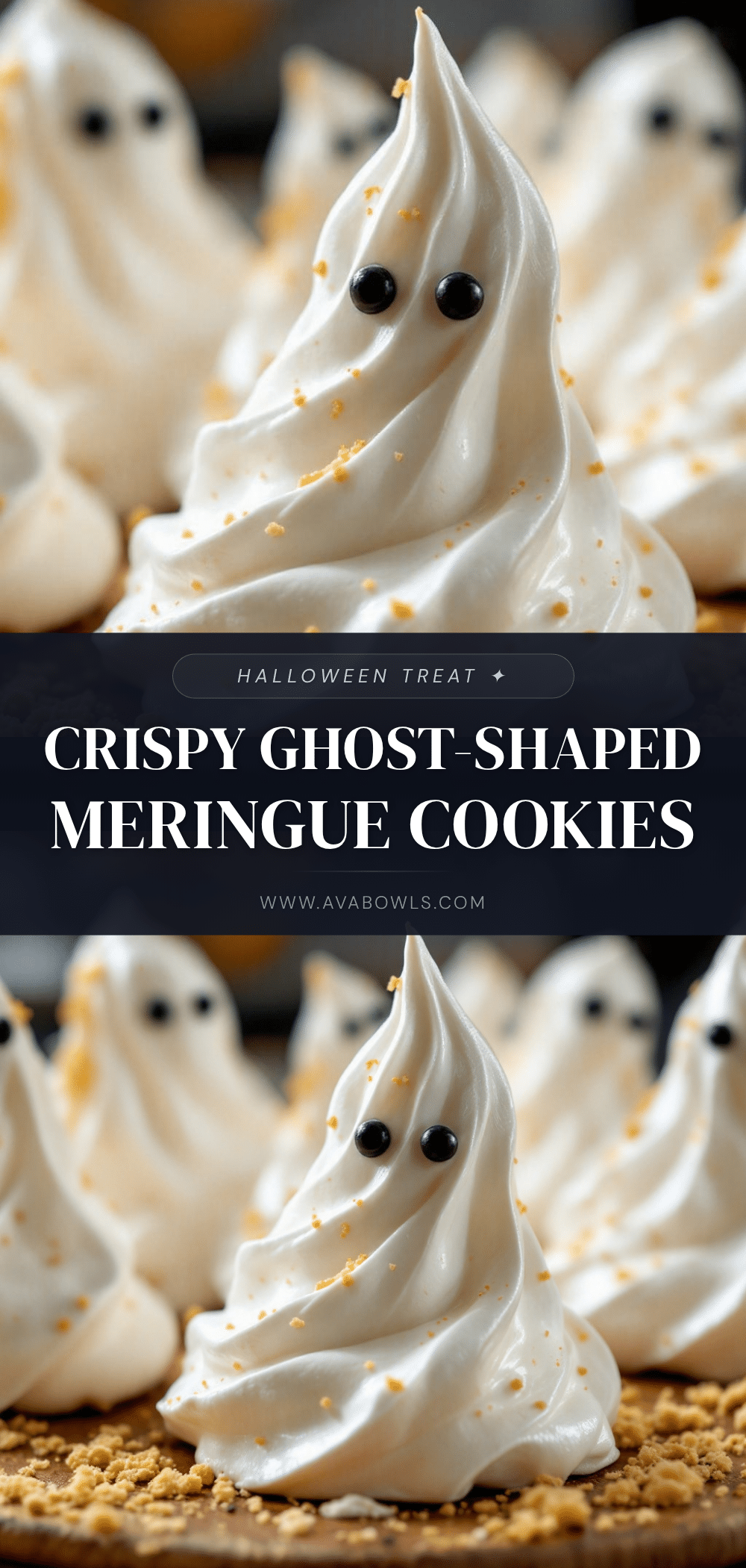 ghost-shaped meringue cookies for halloween recipe