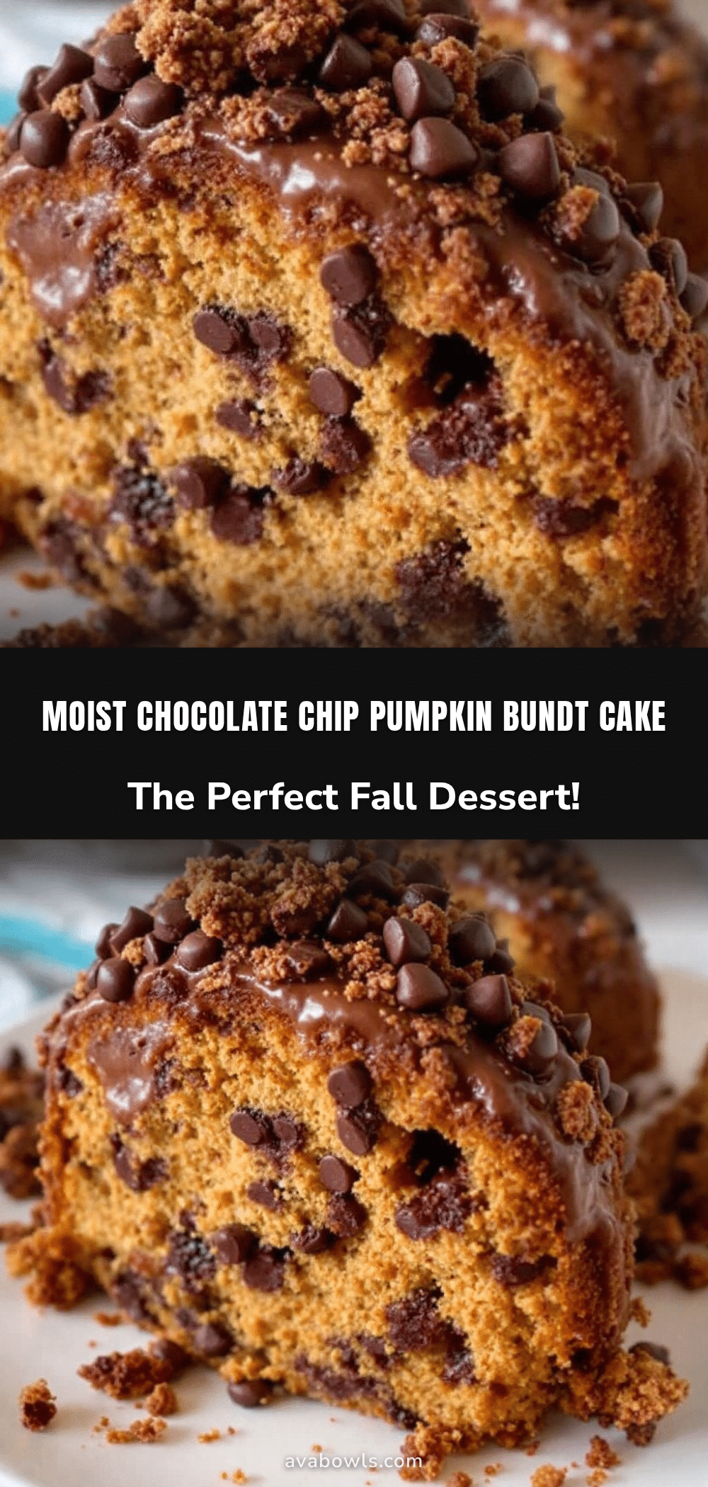 Moist Chocolate Chip Pumpkin Bundt Cake recipe