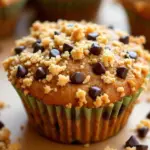 moist pumpkin chocolate chip muffins - featured image