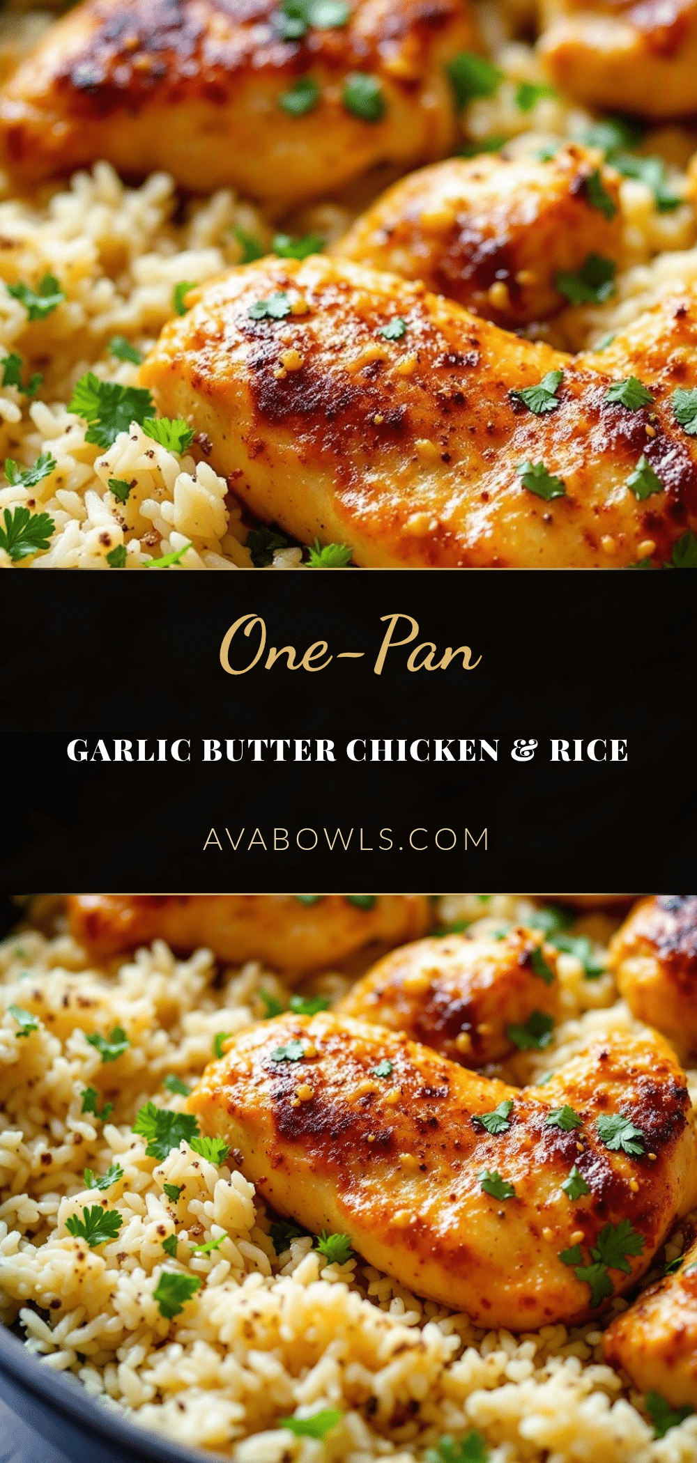 one-pan garlic butter chicken and rice recipe
