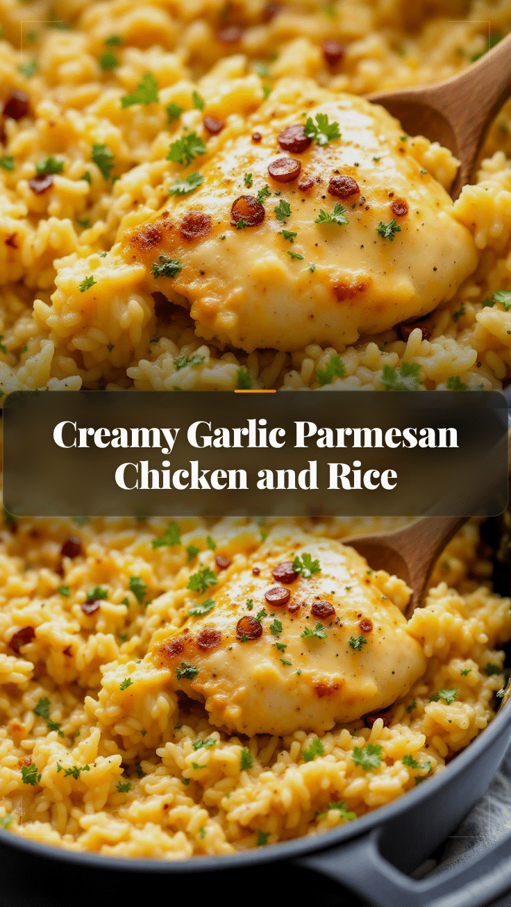 one pot creamy garlic parmesan chicken and rice recipe