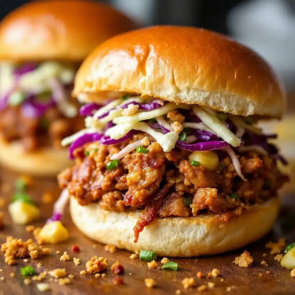 pulled pork sliders with tangy BBQ slaw preparation steps