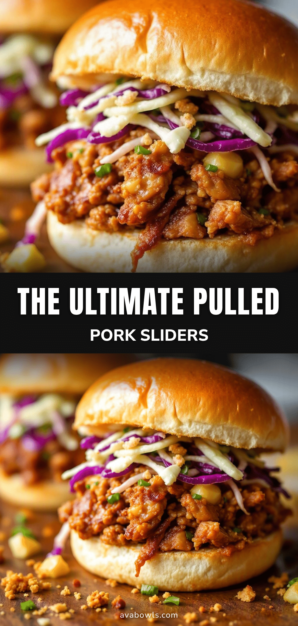 pulled pork sliders with tangy BBQ slaw recipe