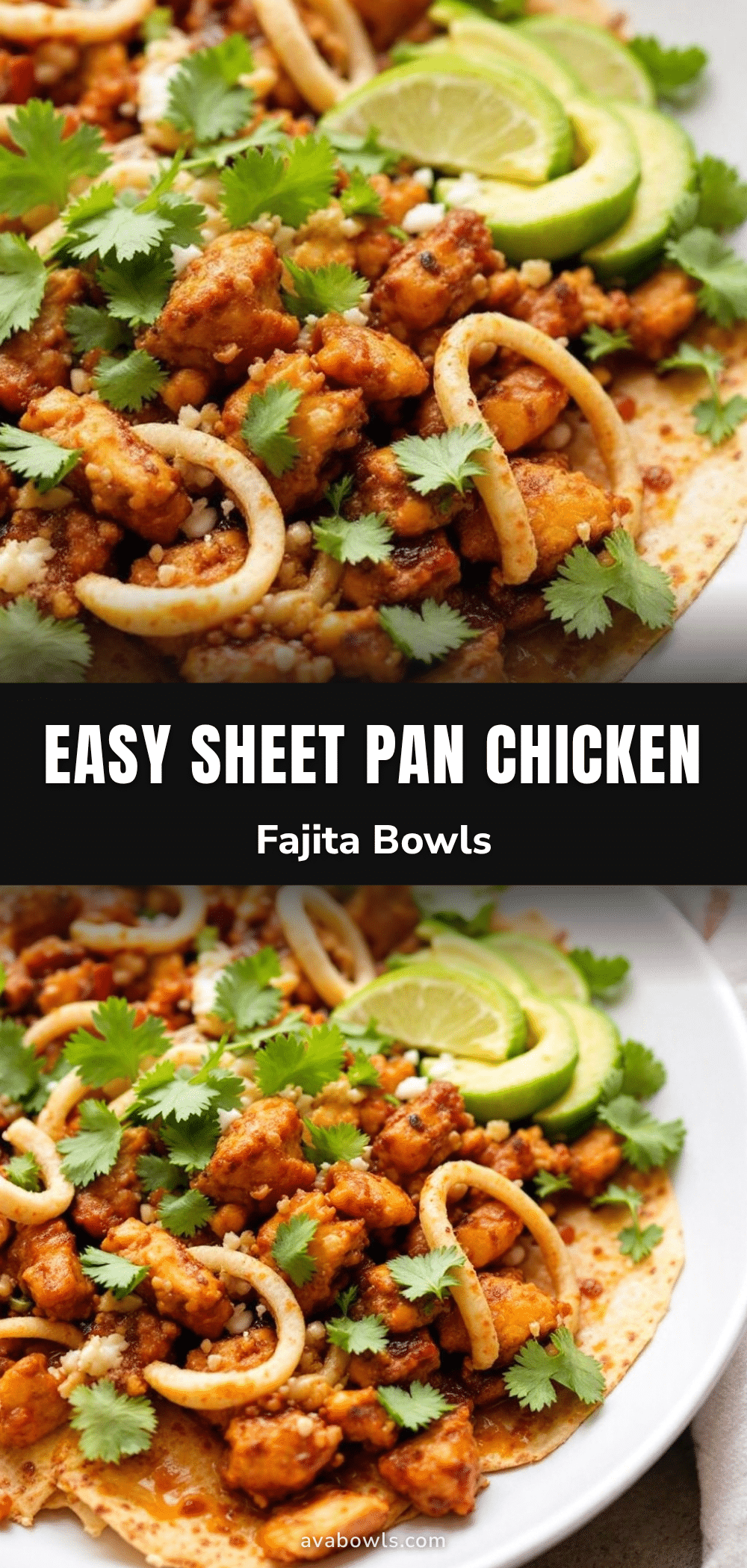 sheet pan chicken fajita bowls recipe