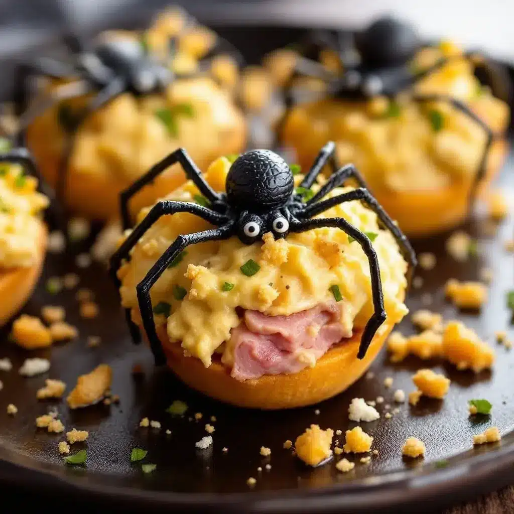spider deviled ham salad bites preparation steps