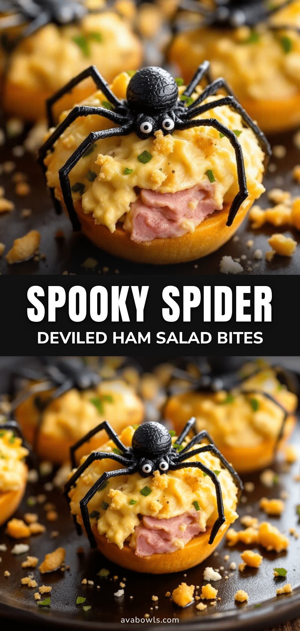 spider deviled ham salad bites recipe