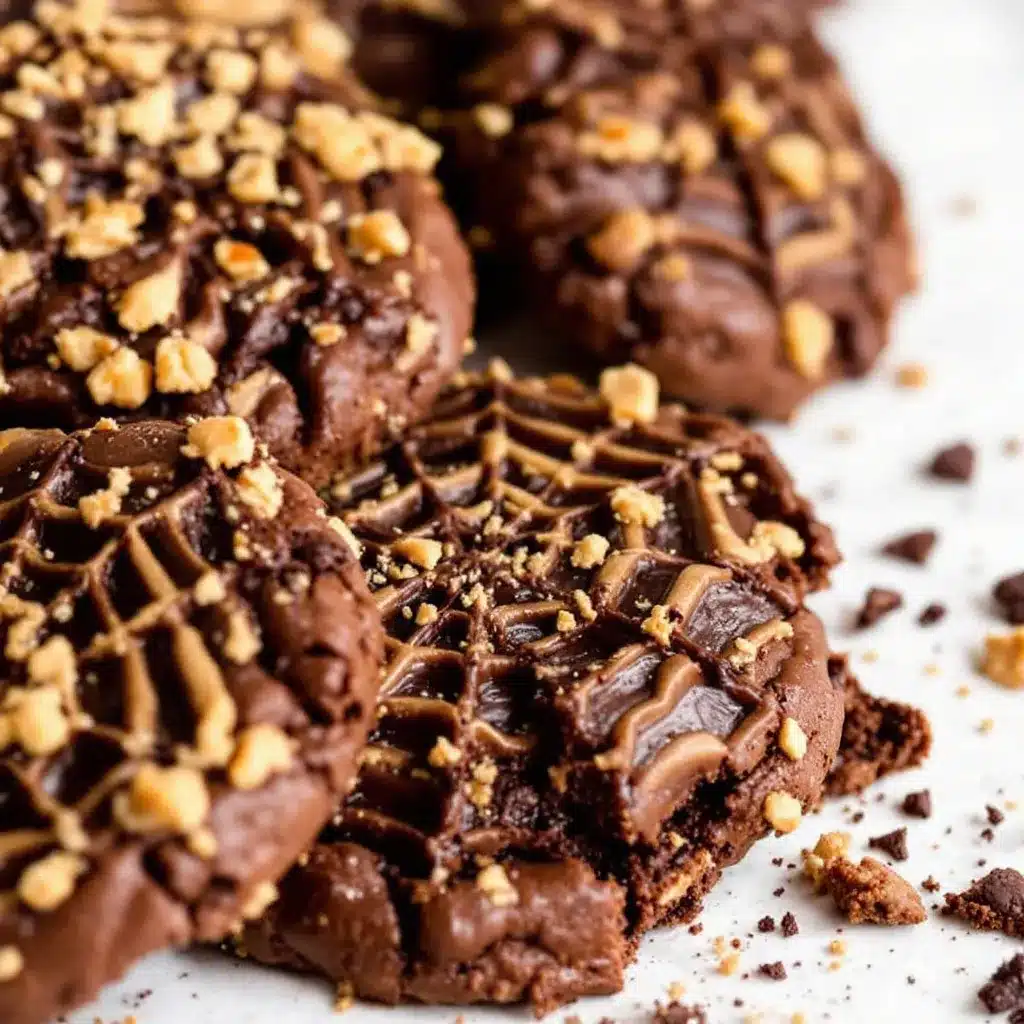 spider web chocolate peanut butter cookies preparation steps