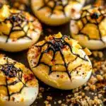 spider web deviled eggs - featured image