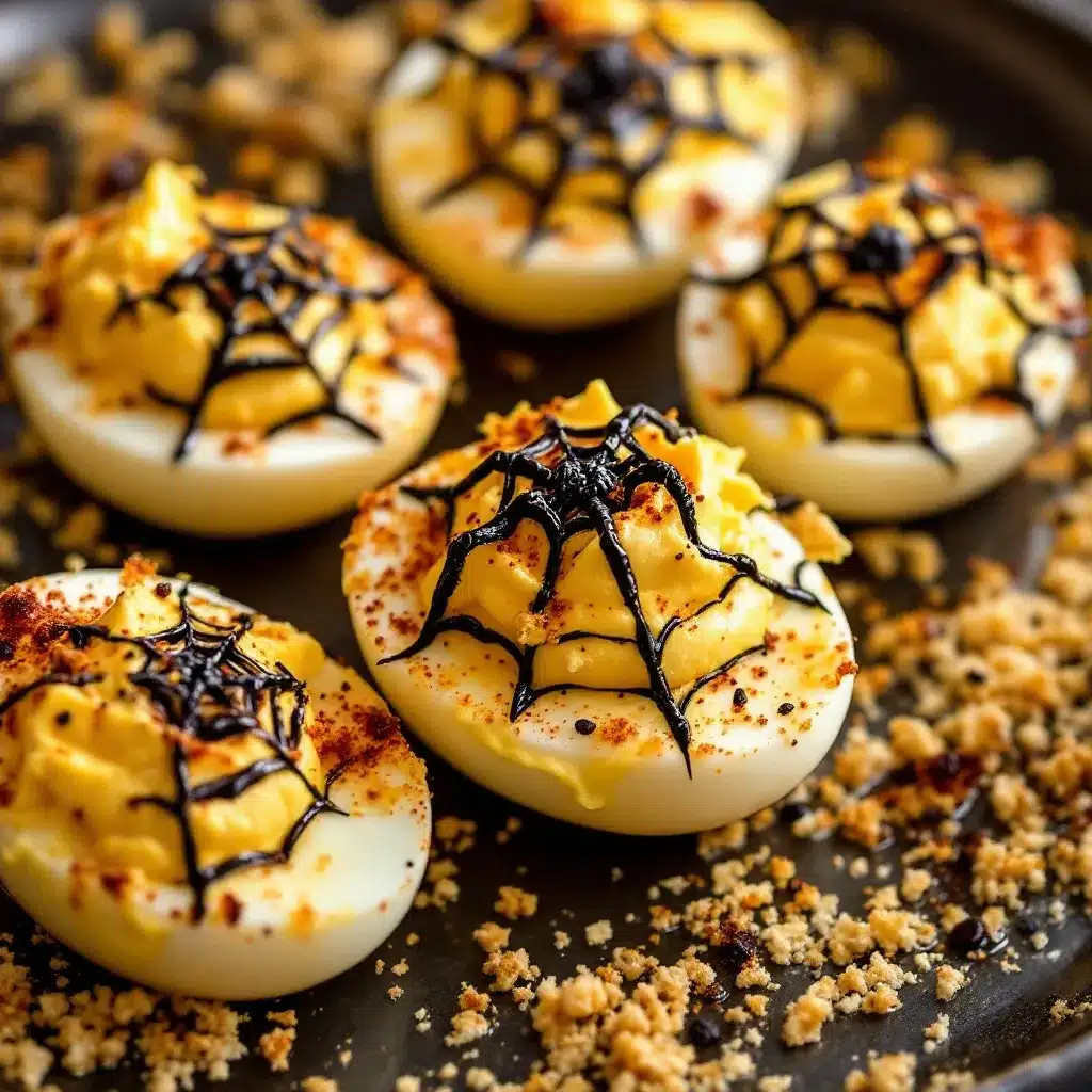 spider web deviled eggs preparation steps