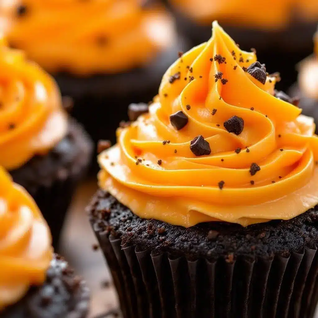 spooky black velvet halloween cupcakes - featured image