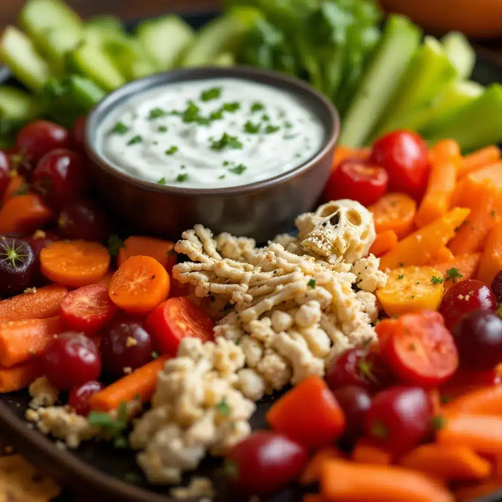 spooky skeleton veggie tray preparation steps