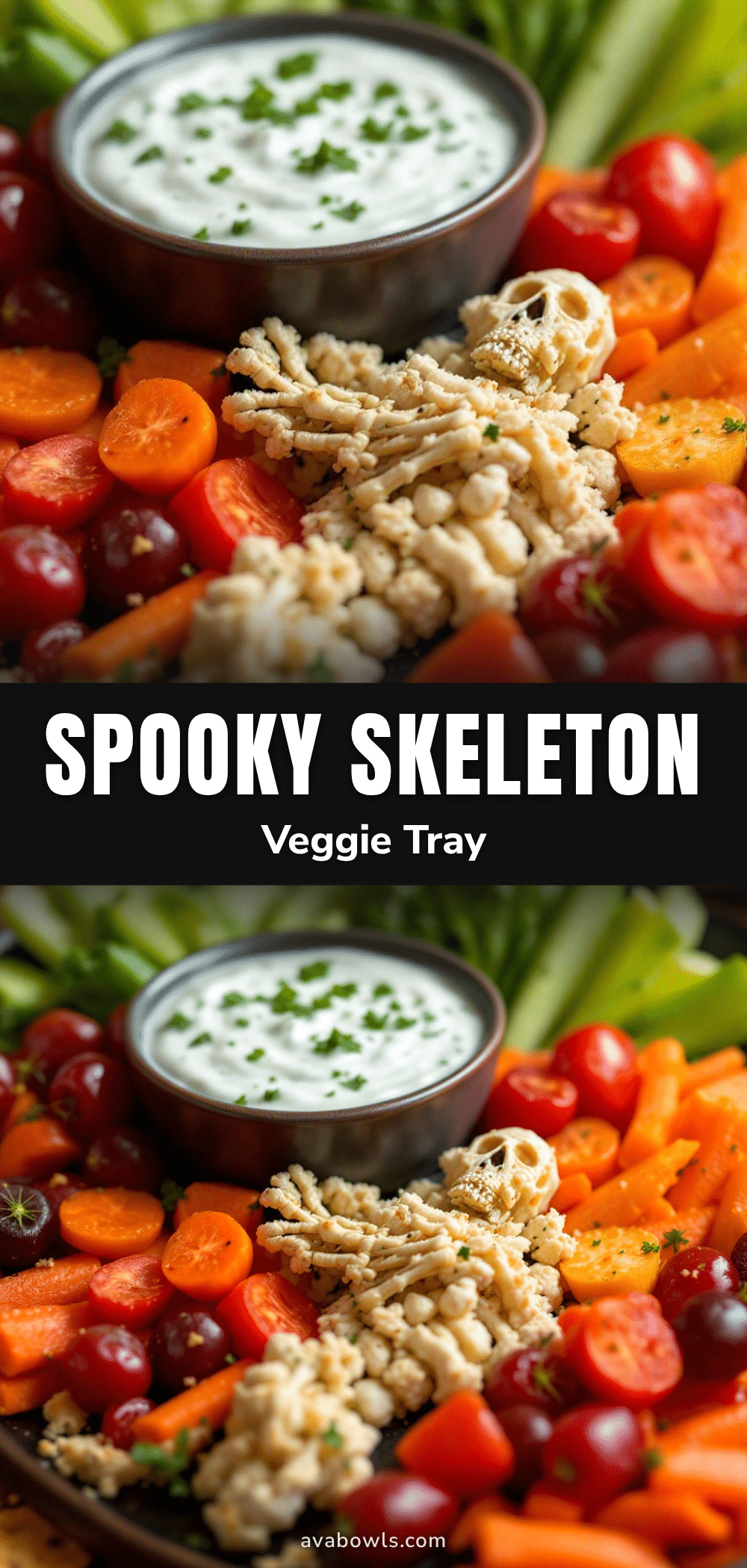 spooky skeleton veggie tray recipe