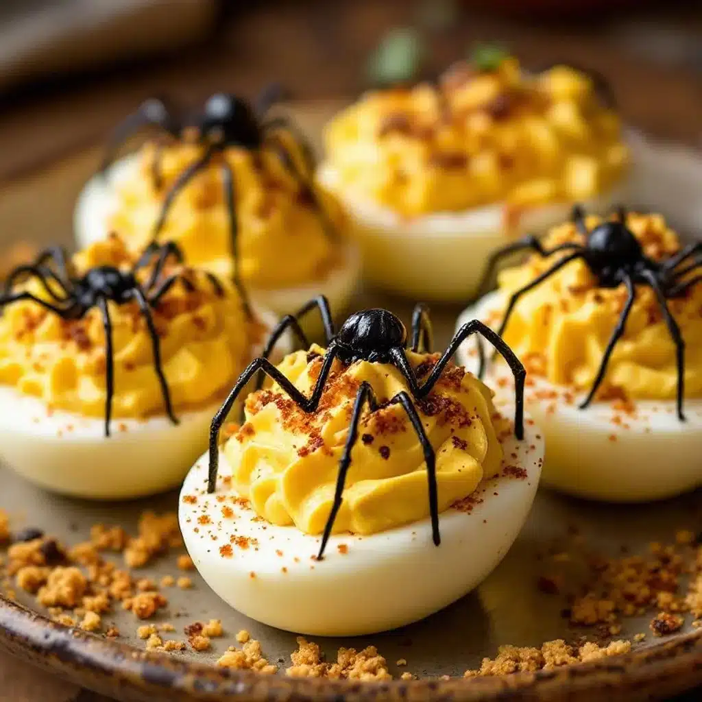 spooky spider deviled eggs - featured image